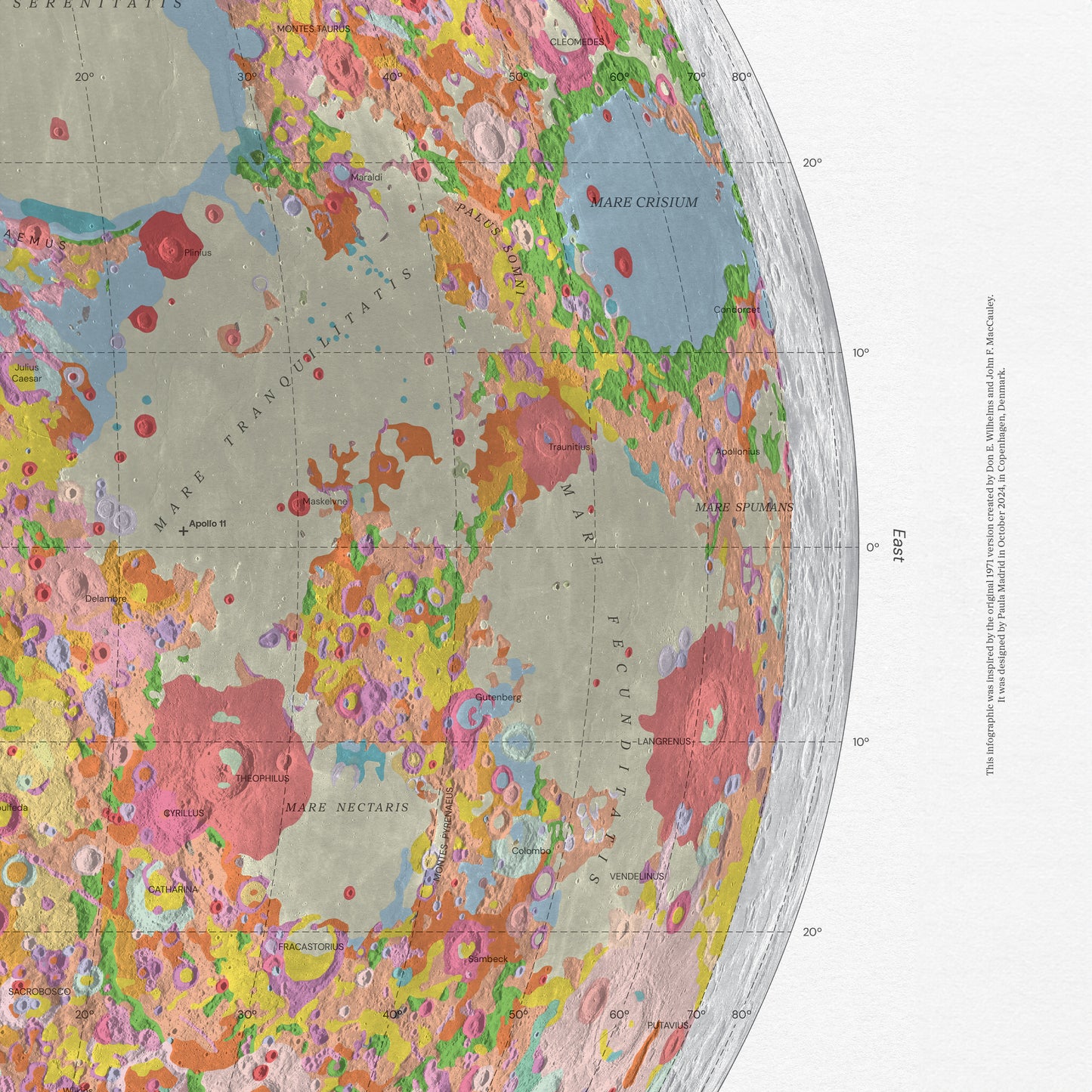 geologic map of the moon print