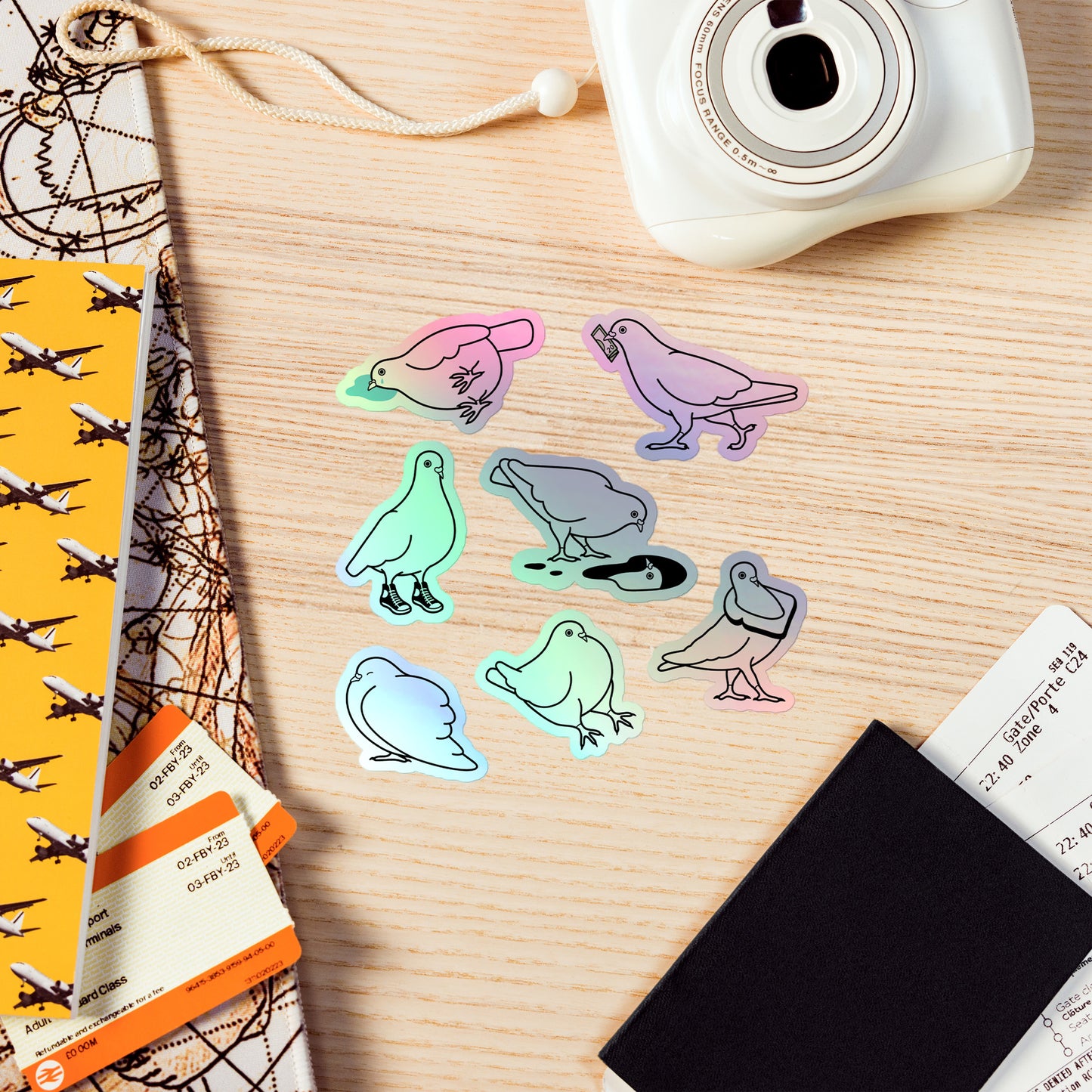 pigeon holo sticker pack