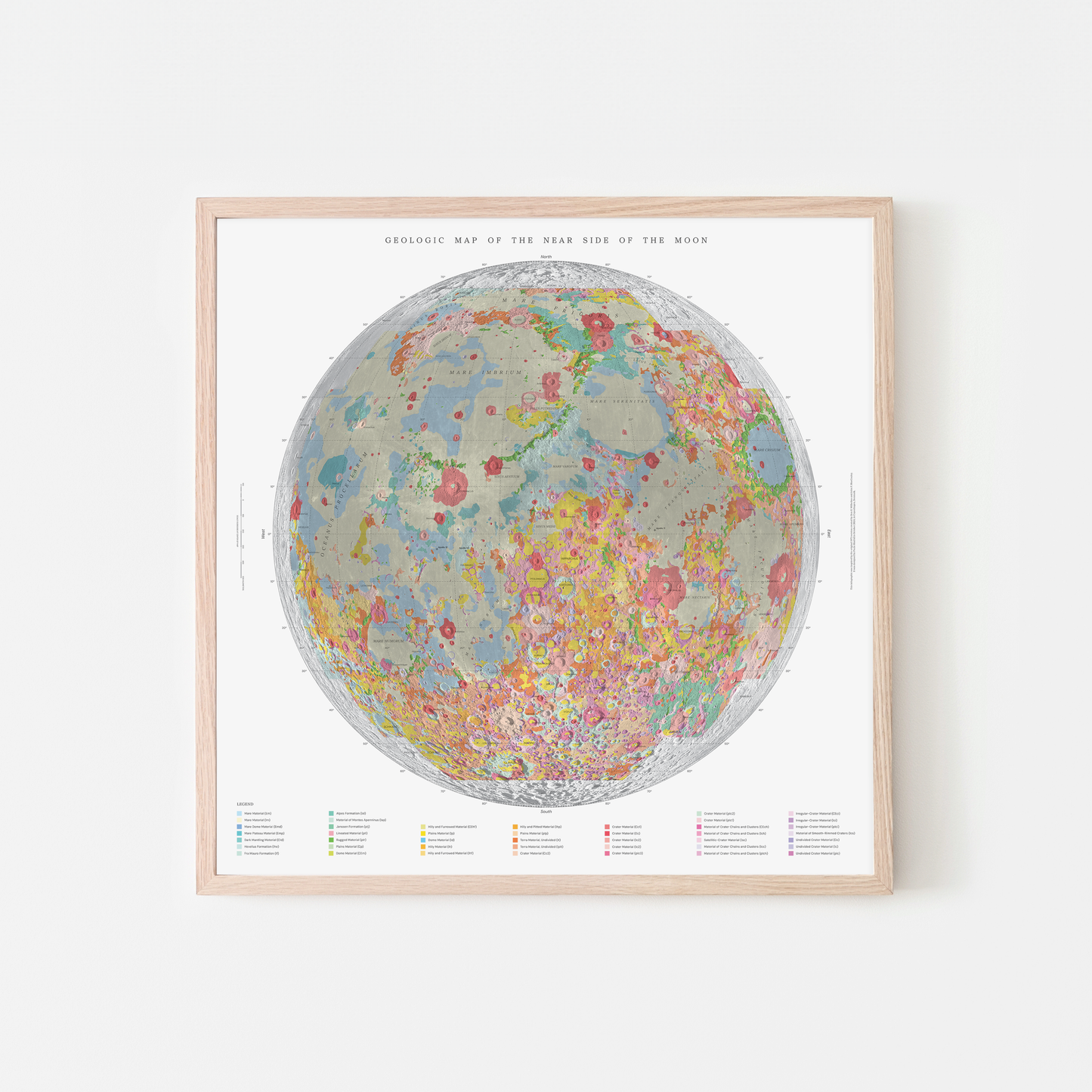 geologic map of the moon print